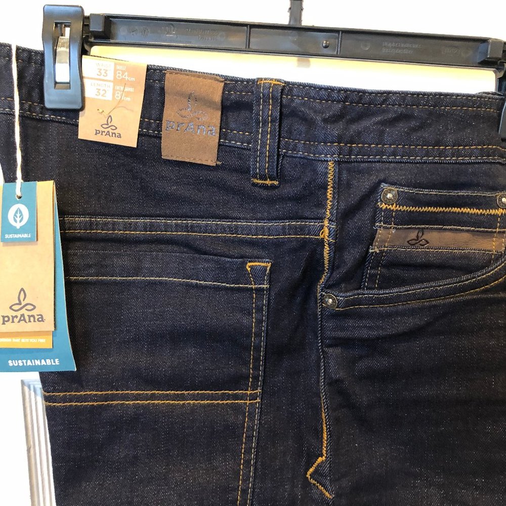 PrAna Mens Axiom Jean, Rinse Wash, 33/32, New